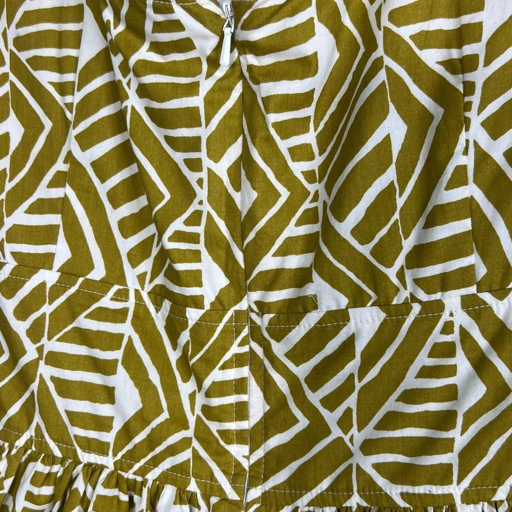 eShakti Geometric Print Green White Dress 18 - Picture 7 of 8
